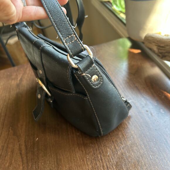 Vintage Fossil small black pebble leather shoulder bag - Picture 4 of 15